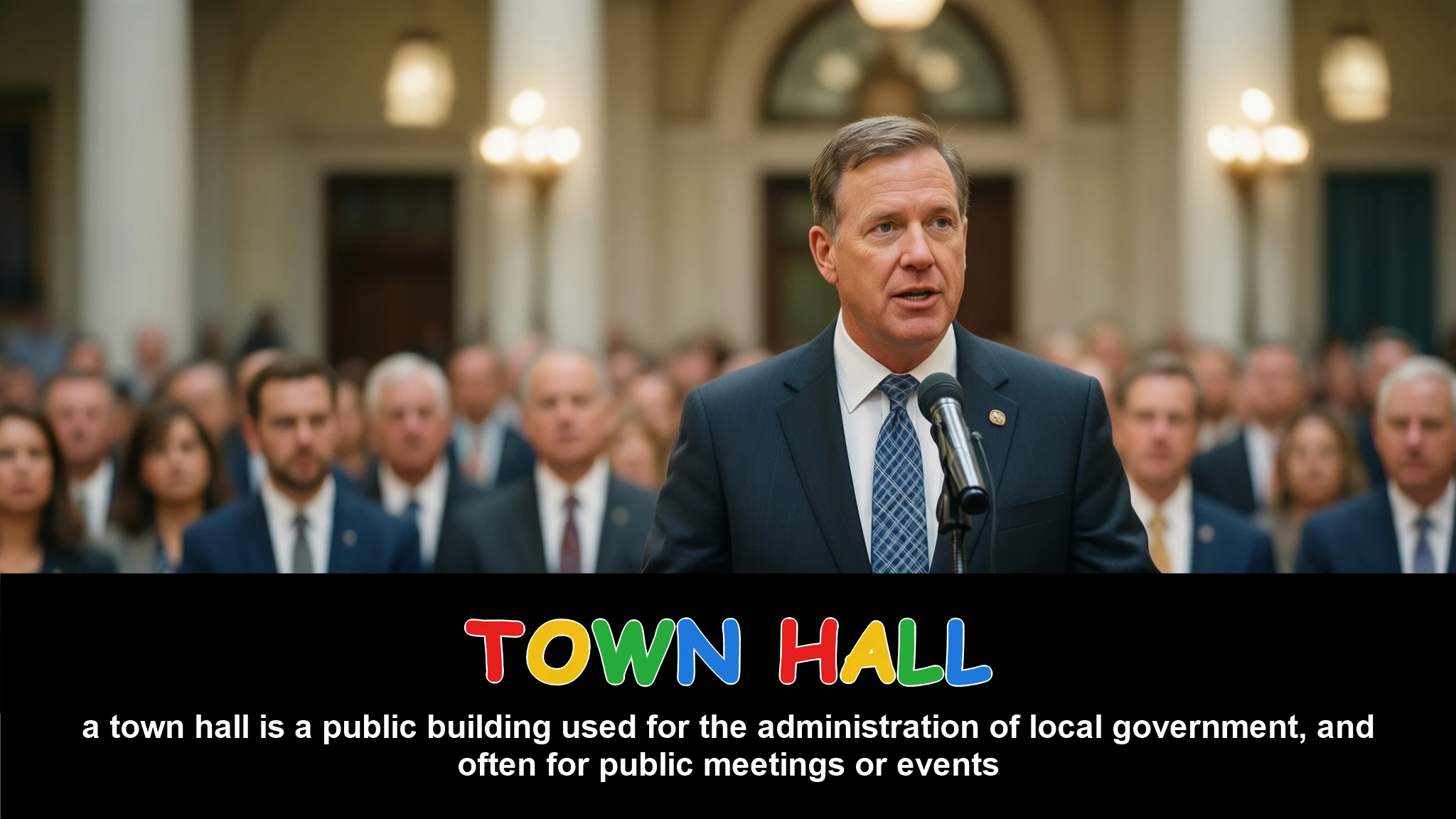 English Illustration for town hall